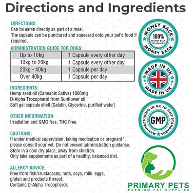 Hemp Seed Oil for Dogs | 120 Softgel Capsules