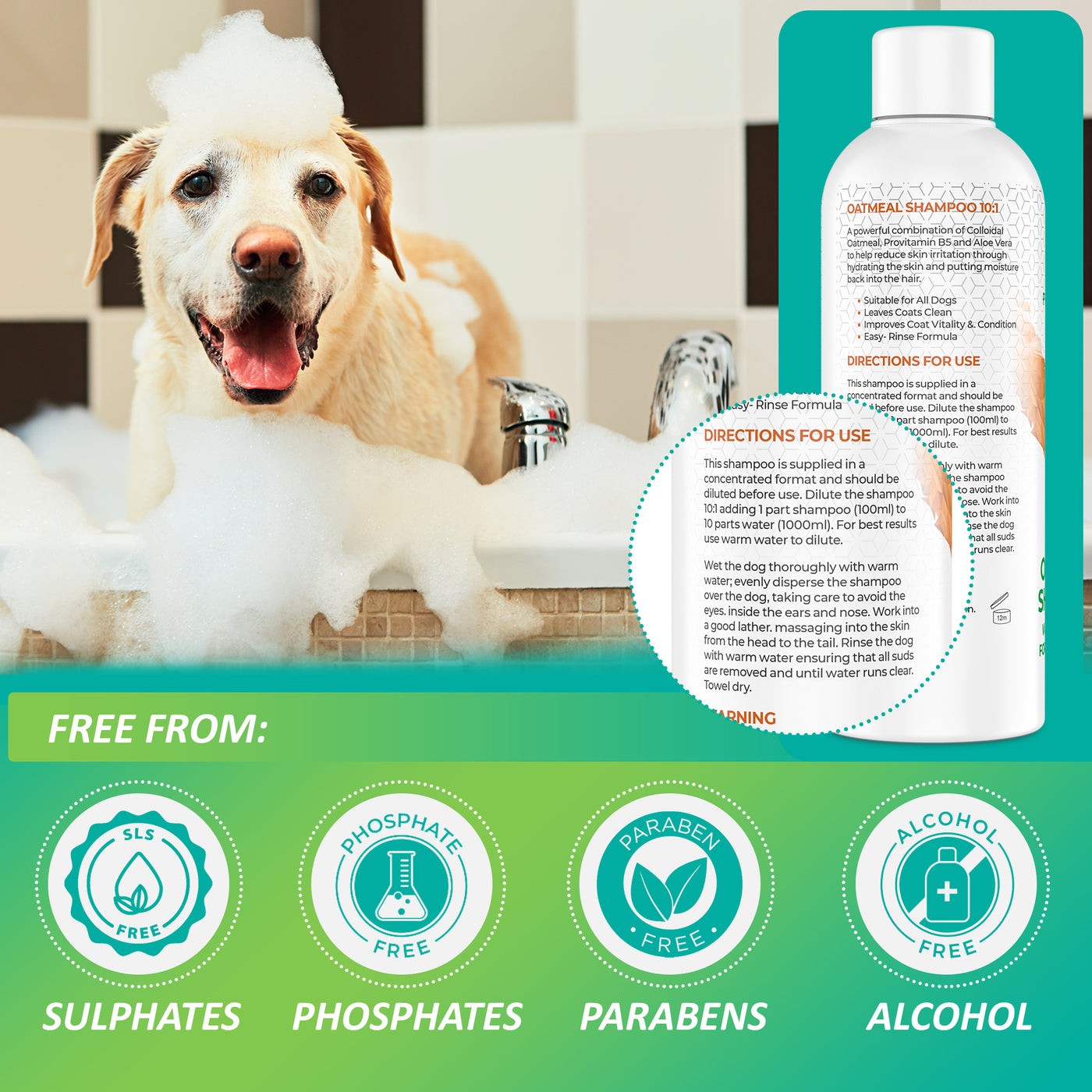 Oatmeal Dog Shampoo | 250ml | Mix 10:1